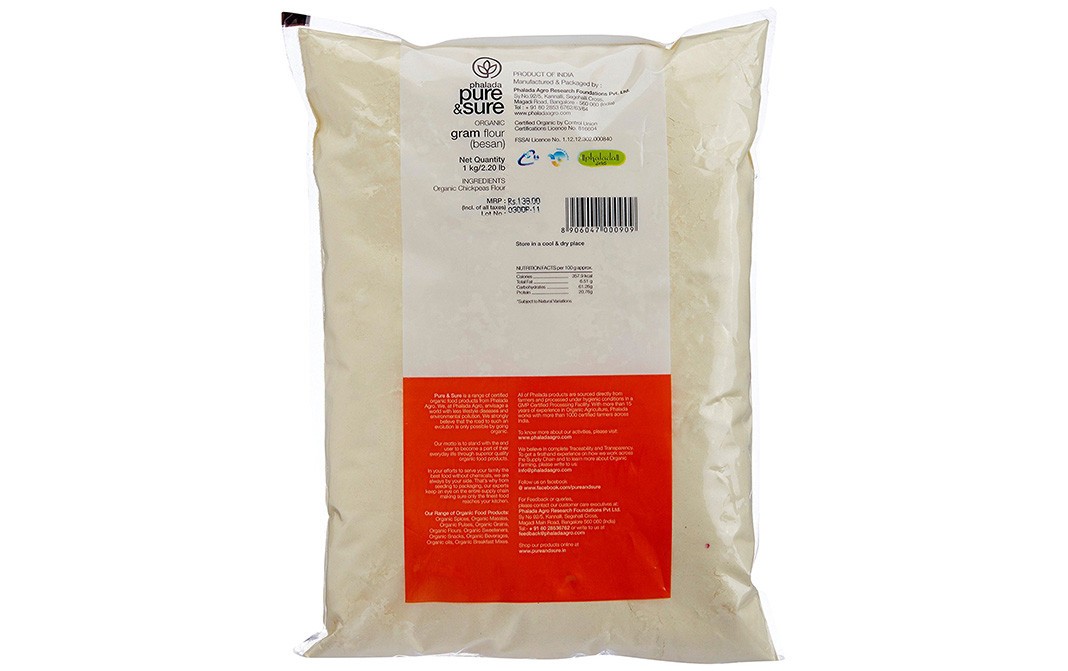 Pure & Sure Organic Gram Flour (Besan)    Pack  1 kilogram
